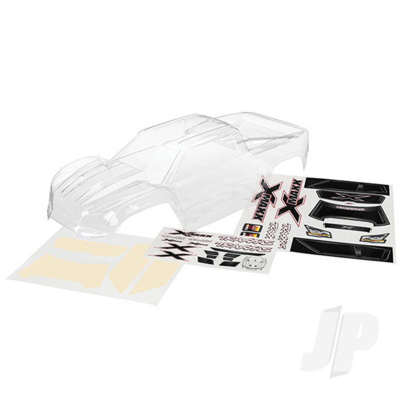 Traxxas Body, X-Maxx (Clear, Trimmedium, Requires Painting) / Window Masks / Decal Sheet (TRX7711)