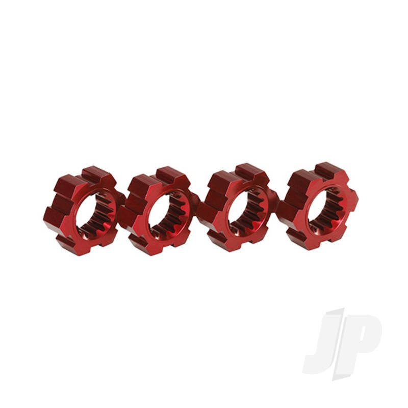 Traxxas Wheel Hubs, Hex, Aluminium (Red-Anodised) (4 Pcs) (TRX7756R)