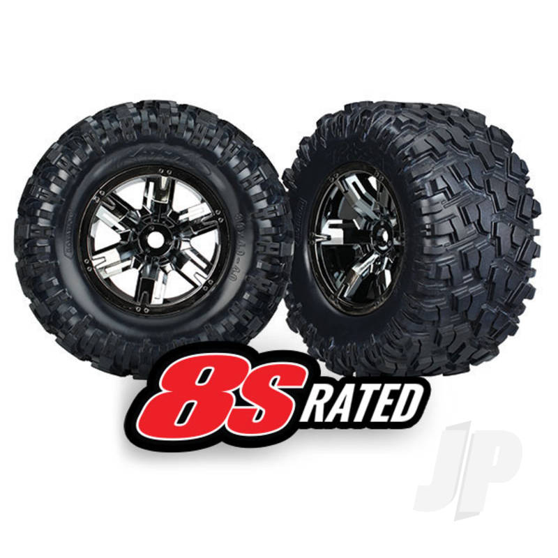 Traxxas Tyres And Wheels, Assembled Glued Maxx At Tyres (Left And Right) (2 Pcs) (TRX7772A)