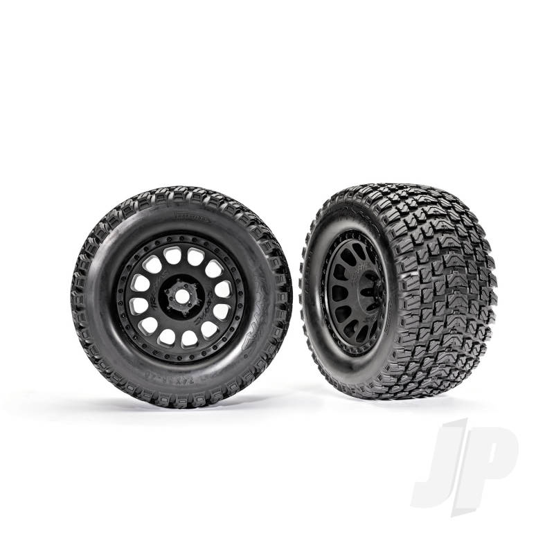 Traxxas Tyres &amp; Wheels, Assembled, Glued (Xrt Race Black Wheels, Gravix Tyres, Foam Inserts) (Left &amp; Right) (TRX7872)