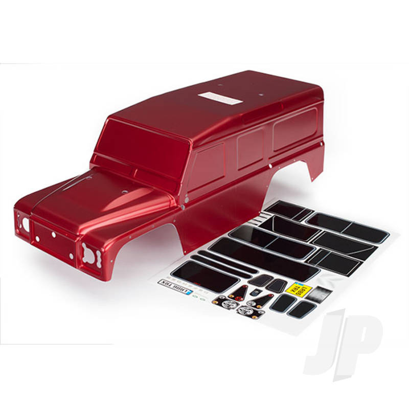 Traxxas Body, Land Rover Defender, Red (Painted) / Decals (TRX8011R)