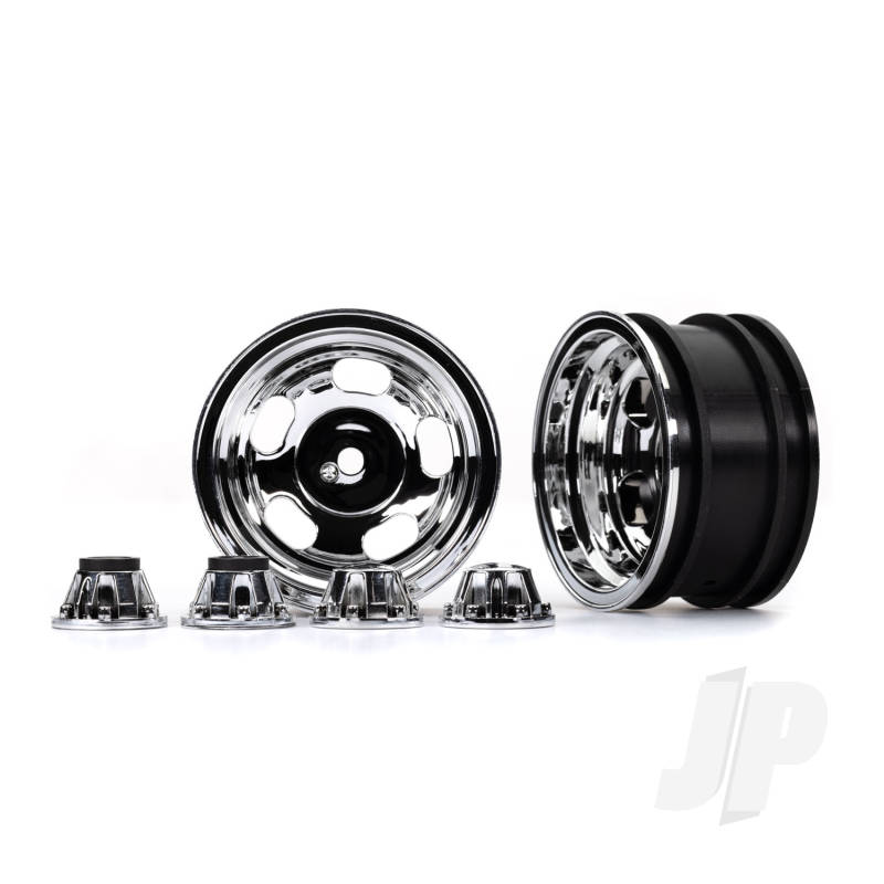 Traxxas Wheels, 2.2In, Chrome (2)/ Center Caps (2) (Requires #8255A Extended Thread Stub Axle) (TRX8158X)