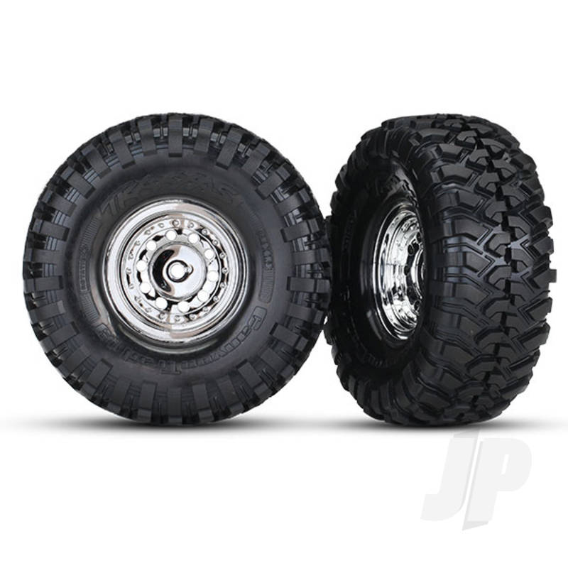 Traxxas Tyres And Wheels, Assembled Glued 1.9In Chrome Wheels (2 Pcs) (TRX8177)