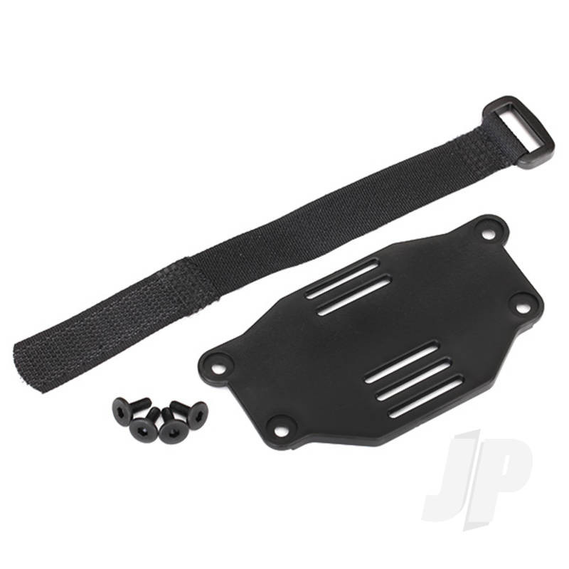 Traxxas Battery Plate / Battery Strap / 3X8 Flat-Head Screws (4 Pcs) (Requires #8072 Inner Fenders) (TRX8223)