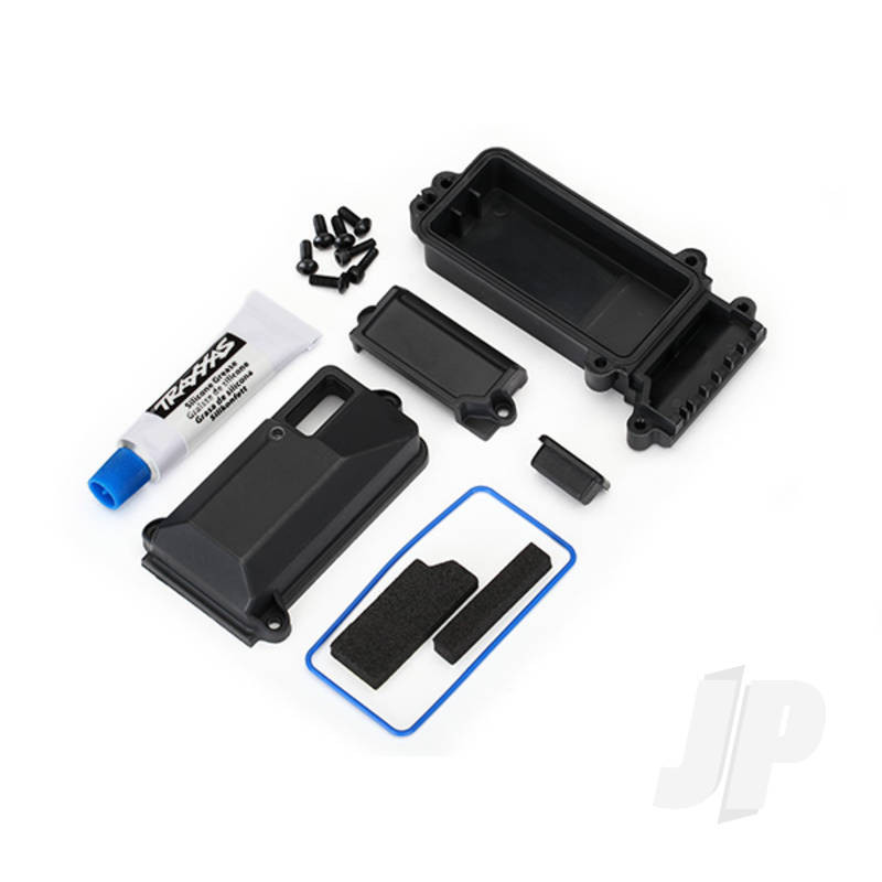 Traxxas Box, Receiver (Sealed) / Wire Cover / Foam Pads / Silicone Grease / 3X8 Bcs (5 Pcs) / 2.5X8 Cs (2 Pcs) (TRX8224)