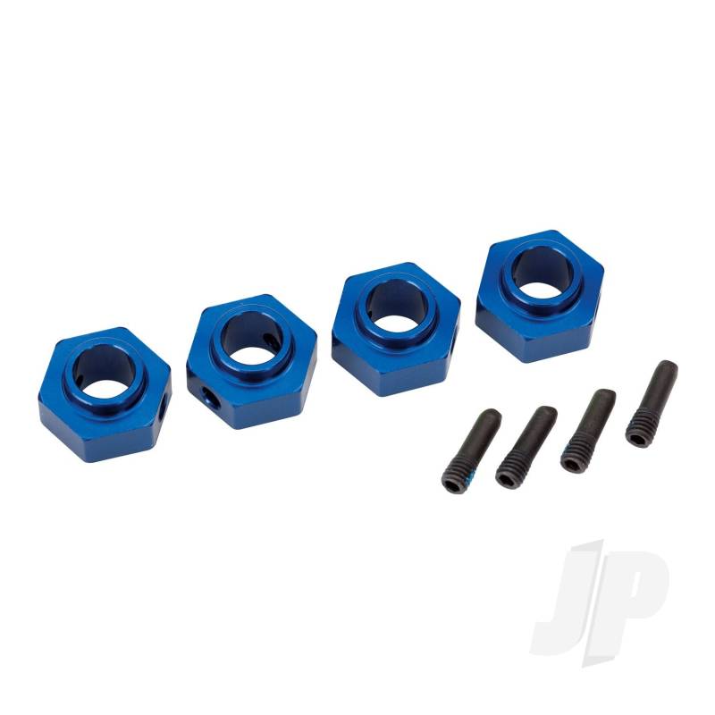 Traxxas Wheel Hubs, 12Mm Hex, 6061-T6 Aluminium (Blue-Anodised) (4 Pcs) / Screw Pin (4 Pcs) (TRX8269X)