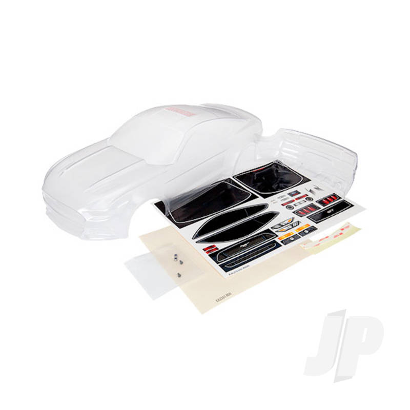 Traxxas Body, Ford Mustang (Clear, Requires Painting) / Window Masks / Decal Sheet (TRX8312)
