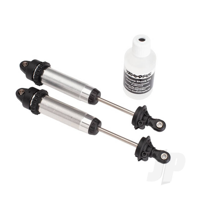 Traxxas Shocks, Gtr, 134Mm, Silver Aluminium (Fully Assembled With Out Springs) (Front, Threaded) (2 Pcs) (TRX8450)