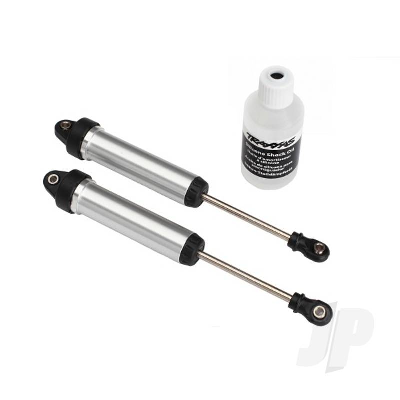 Traxxas Shocks, Gtr, 134Mm, Silver Aluminium (Fully Assembled With Out Springs) (Front, No Threads) (2 Pcs) (TRX8451)