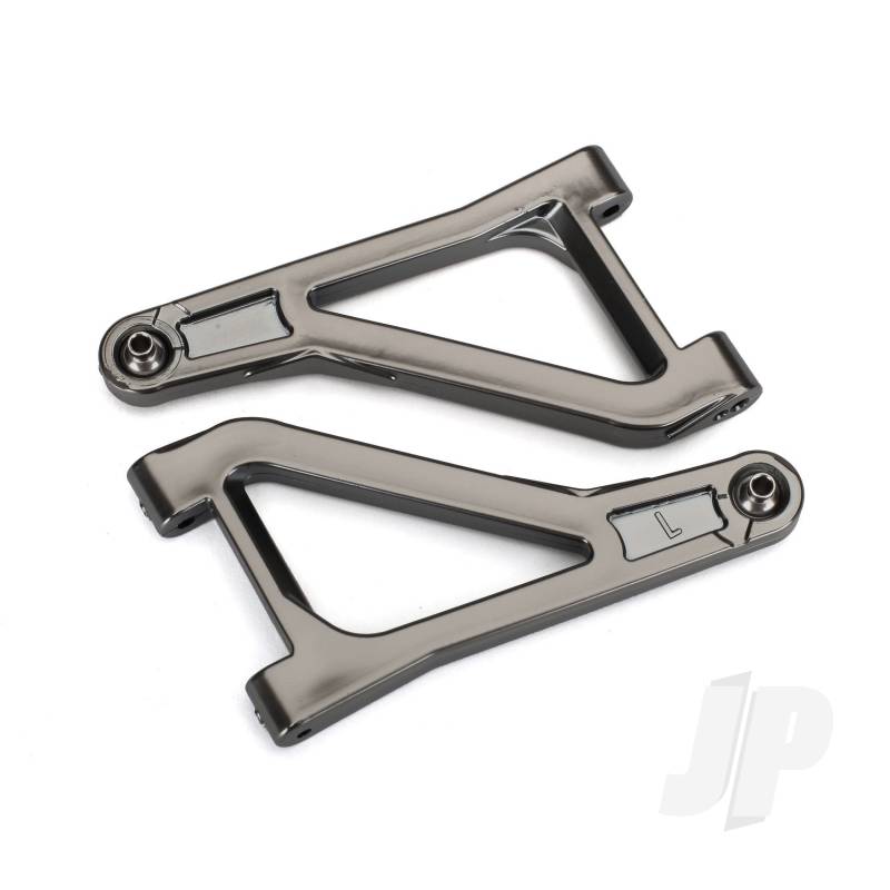 Traxxas Suspension Arms, Upper (Left &amp; Right) (Satin Black Chrome-Plated) (Assembled With Hollow Balls) (TRX8531X)
