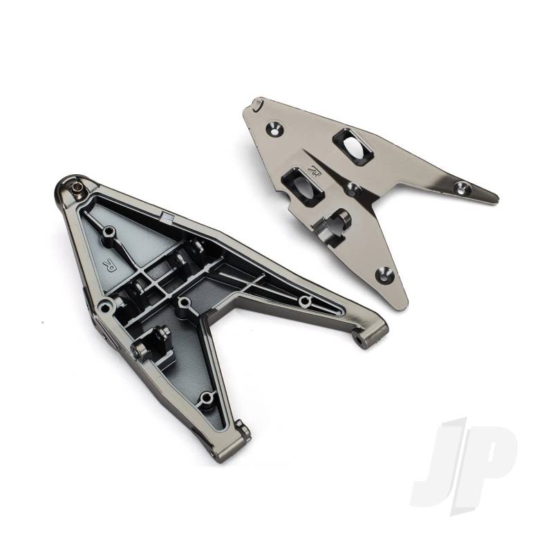 Traxxas Suspension Arm, Lower Right / Arm Insert (Satin Black Chrome-Plated) (Assembled With Hollow Ball) (TRX8532X)