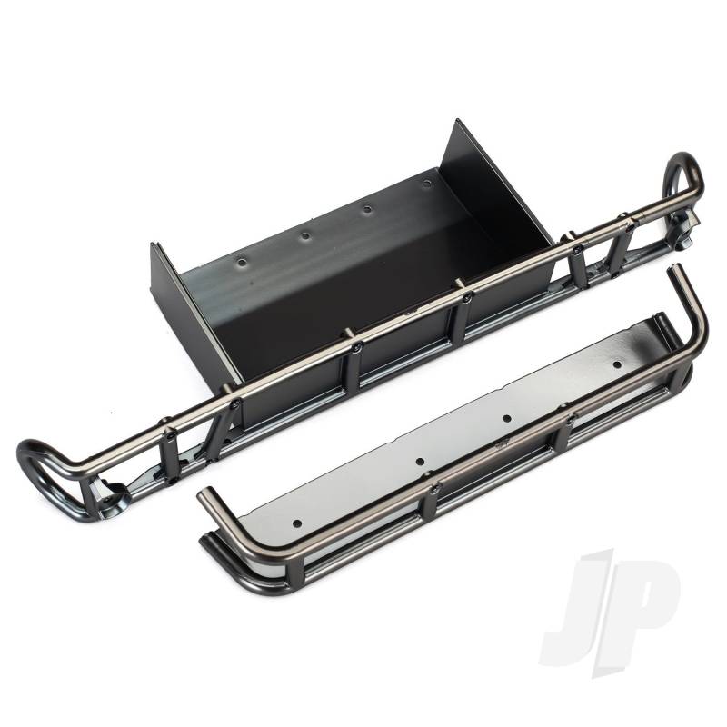 Traxxas Bumper, Rear / Bumper Extension (Satin Black Chrome-Plated) (TRX8536X)