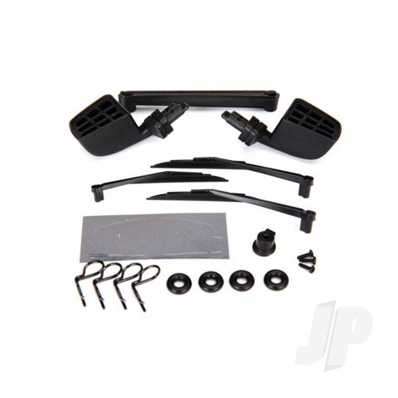 Traxxas Mirrors, Side, Black (Left &amp; Right) / O-Rings (4 Pcs) / Windshield Wipers, Left, Right, &amp; Rear / Wiper Retainers (2 Pcs) / Body Clips (4 Pcs) / 1.6X5 Bcs (Self-Tapping) (3 Pcs) (TRX8817)