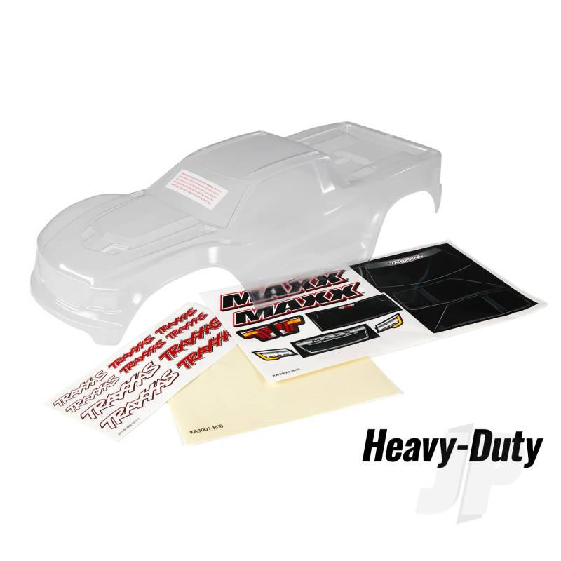 Traxxas Body, Maxx, Heavy Duty (Clear, Untrimmedium, Requires Painting) / Window Masks / Decal Sheet (TRX8914)