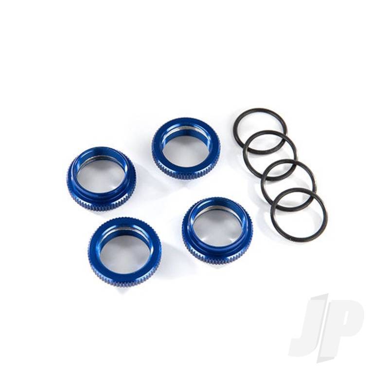 Traxxas Spring Retainer (Adjuster), Blue-Anodised Aluminium, Gt-Maxx Shocks (4 Pcs) (Assembled With O-Ring) (TRX8968X)