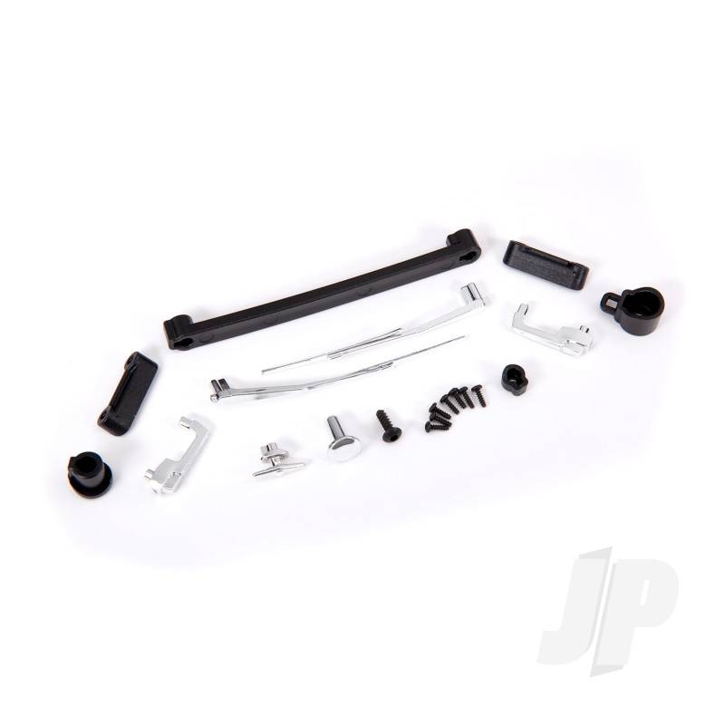 Traxxas Door Handles, Left, Right, And Rear/ Retainers (3)/ Windshield Wipers, Left &amp; Right/ Retainer (1)/ Fuel Cap/ Fuel Flange/ Fuel Cap Mount/ 1.6X5 Bcs (Self-Tapping) (7)/ 2.6X8 Bcs (1) (TRX9115)