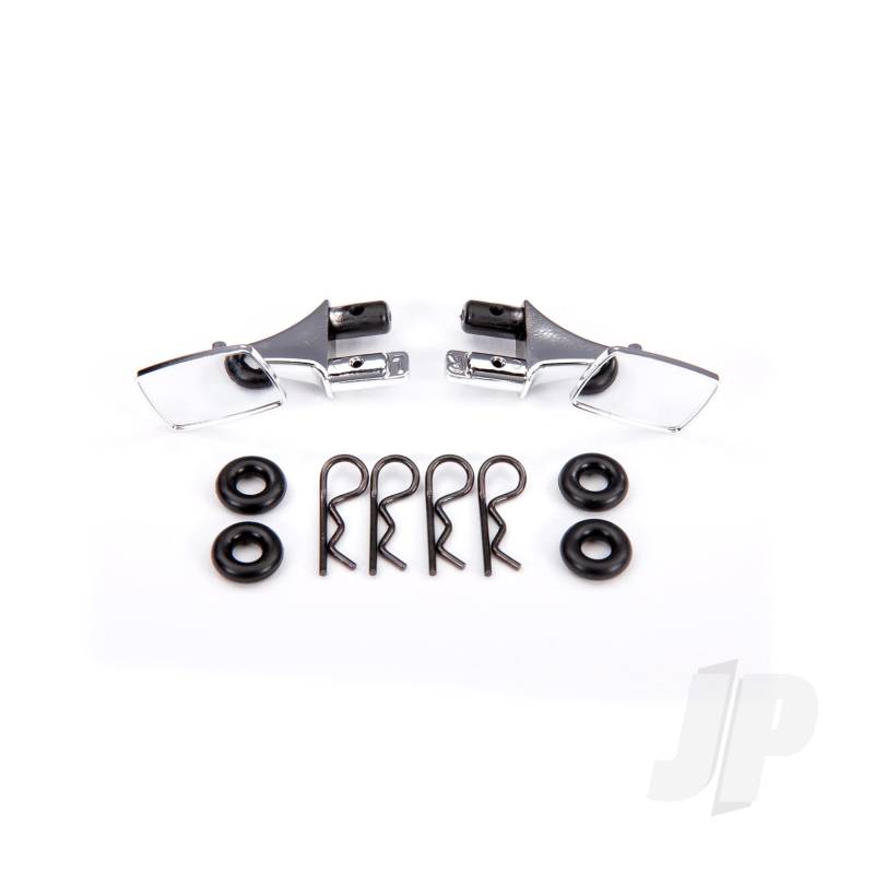 Traxxas Mirrors, Side, Chrome (Left &amp; Right)/ O-Rings (4)/ Body Clips (4) (Fits #9111 Body) (TRX9118)