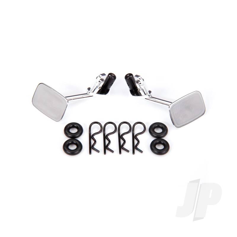 Traxxas Mirrors, Side, Chrome (Left &amp; Right)/ O-Rings (4)/ Body Clips (4) (Fits #9112 Body) (TRX9121)