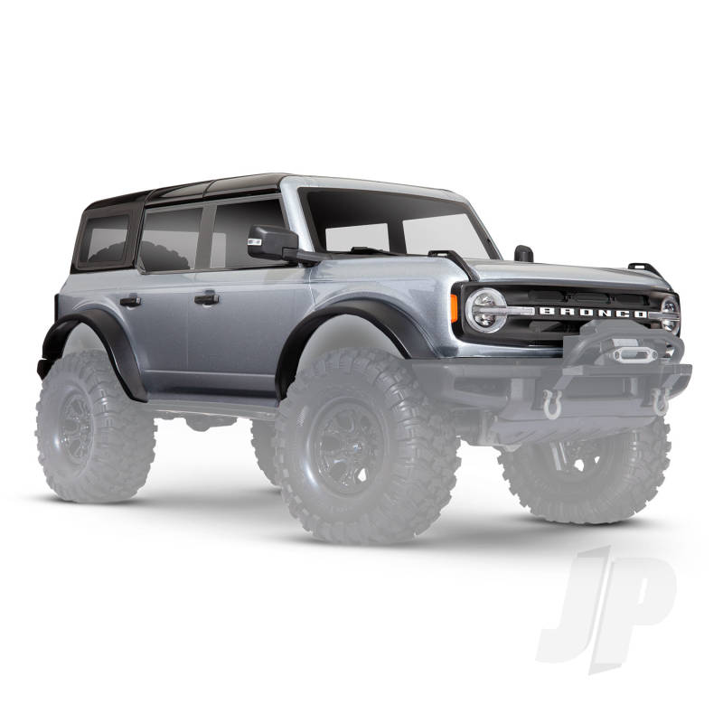 Traxxas Body, Ford Bronco (2021), Complete, Iconic Silver (Painted) (Includes Grille, Side Mirrors, Door Handles, Fender Flares, Windshield Wipers, Spare Tire Mount &amp; Clipless Mounting) (Requires #8080X Inner Fenders) (TRX9211G)