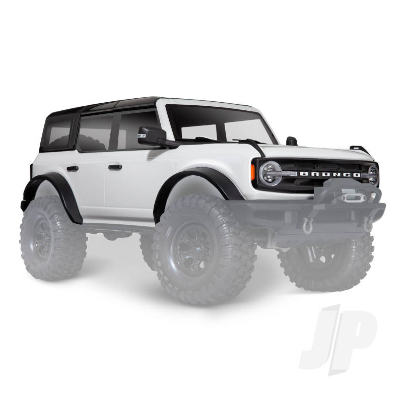 Traxxas Body, Ford Bronco (2021), Complete, Oxford White (Painted) (Includes Grille, Side Mirrors, Door Handles, Fender Flares, Windshield Wipers, Spare Tire Mount, &amp; Clipless Mounting) (Requires #8080X Inner Fenders) (TRX9211L)