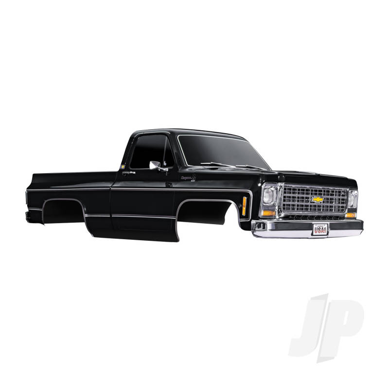 Traxxas Body, Chevrolet K10 Truck (1979), Complete, Black (Painted, Decals Applied) (Includes Grille, Side Mirrors, Door Handles, Windshield Wipers, &amp; Clipless Mounting) (Requires #9288 Inner Fenders) (TRX9212X)