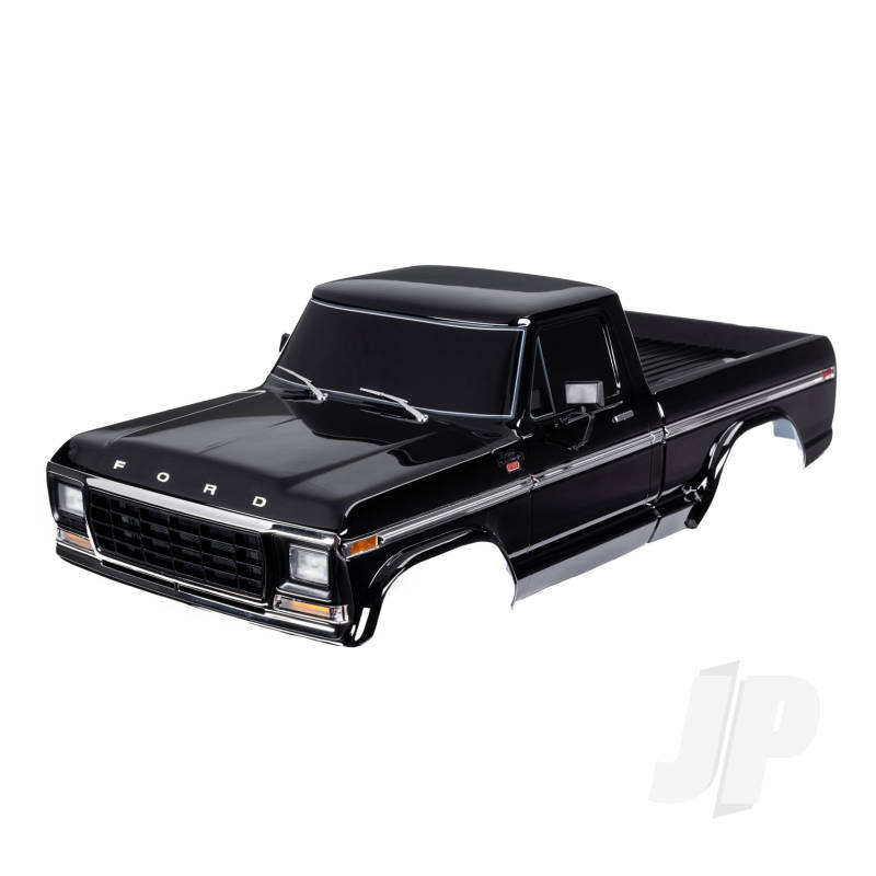 Traxxas Body, Ford F-150 (1979), Complete, Black (Painted, Decals Applied) (Includes Grille, Side Mirrors, Door Handles, Windshield Wipers, &amp; Clipless Mounting) (Requires #9288 Inner Fenders). Roll Bar Sold Separately (Choose Chrome 9262, Black 9262R, Or 