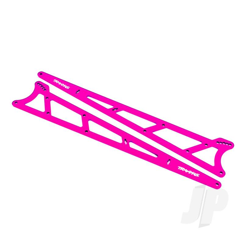 Traxxas Side Plates, Wheelie Bar, Pink (Aluminium) (2) (TRX9462P)