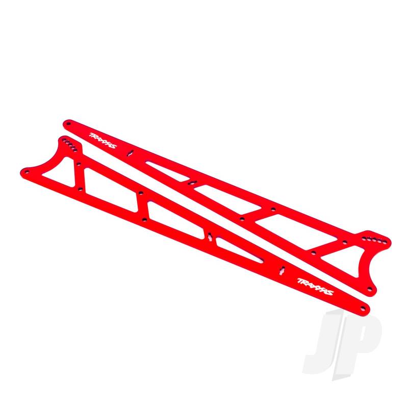 Traxxas Side Plates, Wheelie Bar, Red (Aluminium) (2) (TRX9462R)