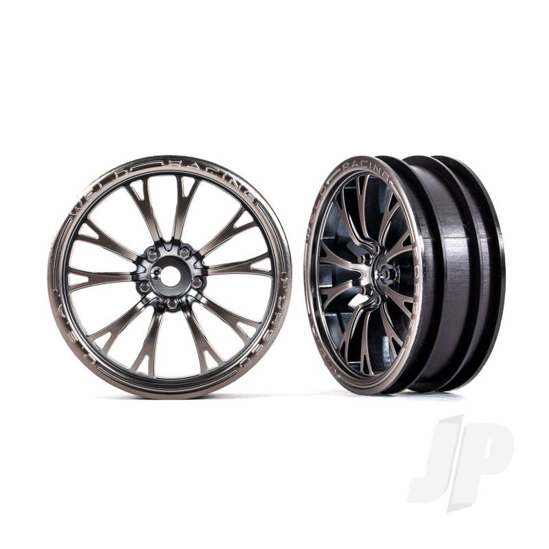 Traxxas Wheels, Weld Satin Black Chrome (Front) (2) (TRX9472A)