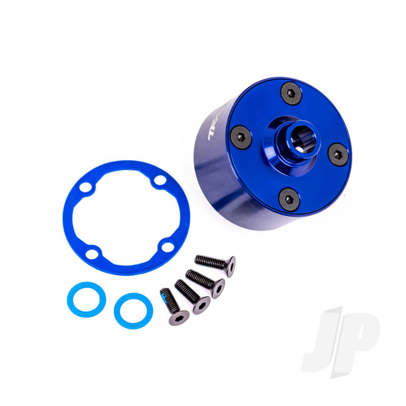 Traxxas Carrier, Differential (Aluminium, Blue-Anodised)/ Differential Bushing/ Ring Gear Gasket/ 3X10Mm Ccs (4) (TRX9581X)