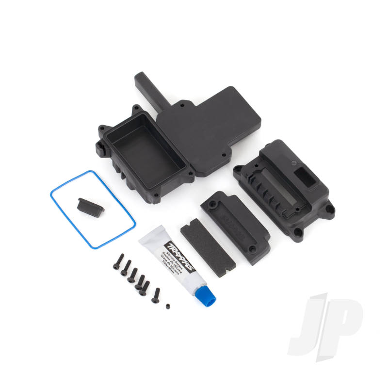 Traxxas Box, Receiver (Sealed) W / Esc Mount / Receiver Cover / Access Plug / Foam Pads / Silicone Grease / 2.5X10 Cs (2) / 3X10 Bcs (1) (TRX9624)