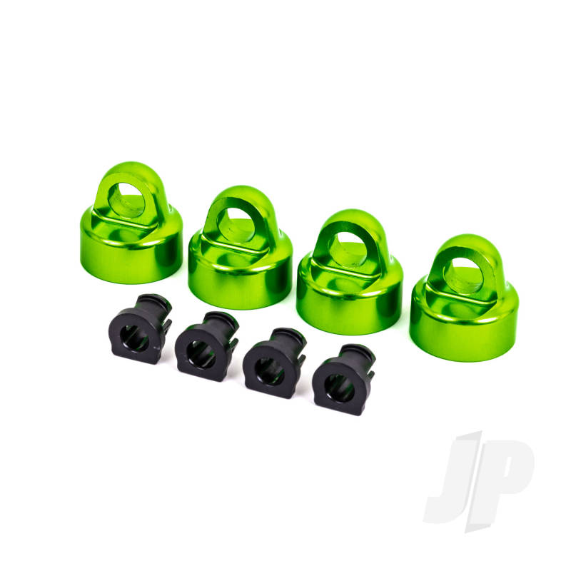 Traxxas Shock Caps, Aluminium (Green-Anodised), Gt-Maxx Shocks (4) / Spacers (4) (For Sledge) (TRX9664G)