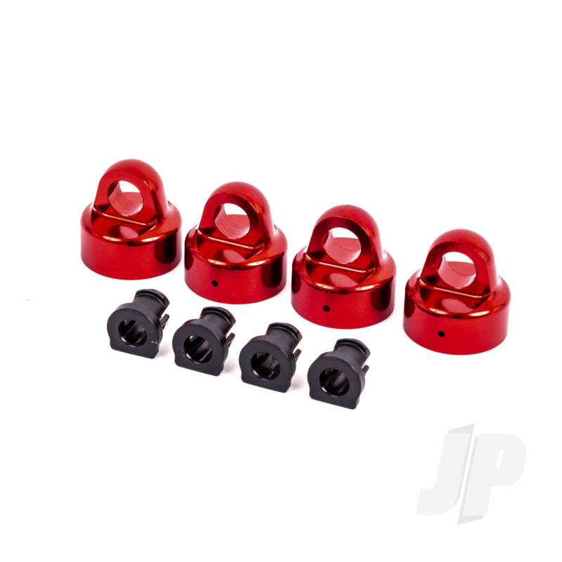 Traxxas Shock Caps, Aluminium (Red-Anodised), Gt-Maxx Shocks (4) / Spacers (4) (For Sledge) (TRX9664R)