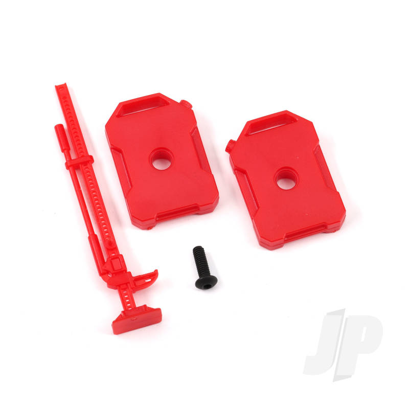 Traxxas Fuel Canisters (Left &amp; Right)/ Jack (Red) (Fits #9712 Body) (TRX9721)