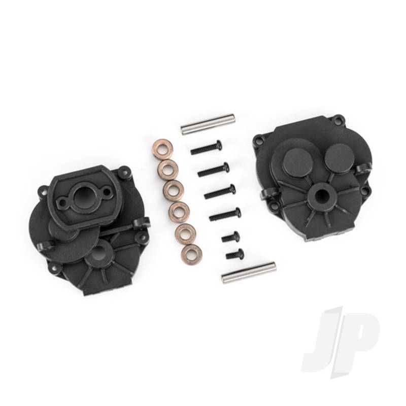 Traxxas Gearbox Housing (Front &amp; Rear)/ 2X4Mm Bcs (With Threadlock) (2)/ 2X8Mm Bcs (4)/ 3X16Mm Pins (2) (TRX9747)