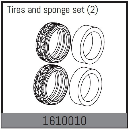 Absima Tires And Sponge Set (2) ( AB 1610010)