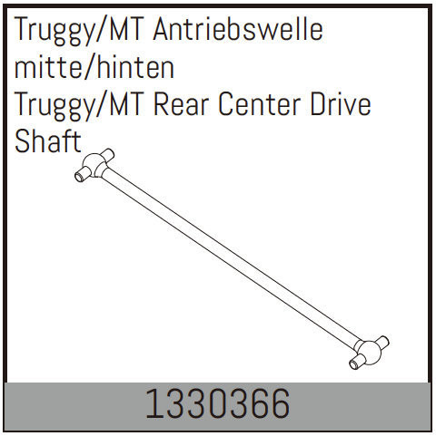 Absima Truggy/Mt Rear Center Drive Shaft  ( AB 1330366)