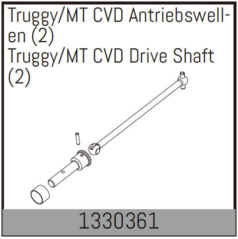 Absima Truggy/Mt Cvd Drive Shaft (2) ( AB 1330361)