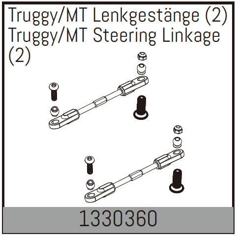 Absima Truggy/Mt Steering Linkage (2) ( AB 1330360)
