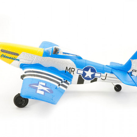 Volantex P-51D Mustang V2 Blue 4CH 400mm Brushed W/Gyro EPP RTF (V761-5V2B)