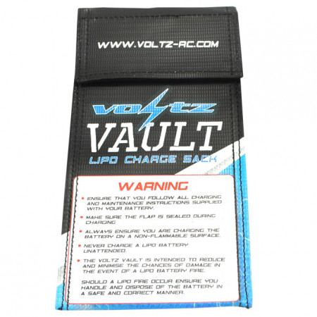 Voltz Charge Vault LiPO Sack/Bag Small 10cm X 20cm (VZ1002)