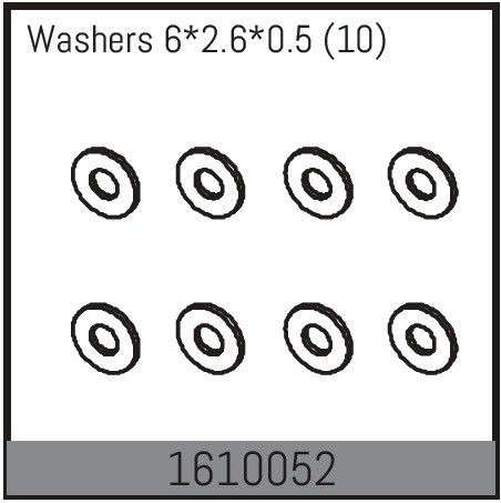 Absima Washers 6*2.6*0.5 (10) ( AB 1610052)