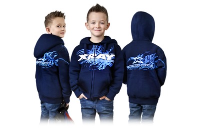 Xray Xray Junior Sweater Hooded With Zipper - Blue (S) (XR395601S)
