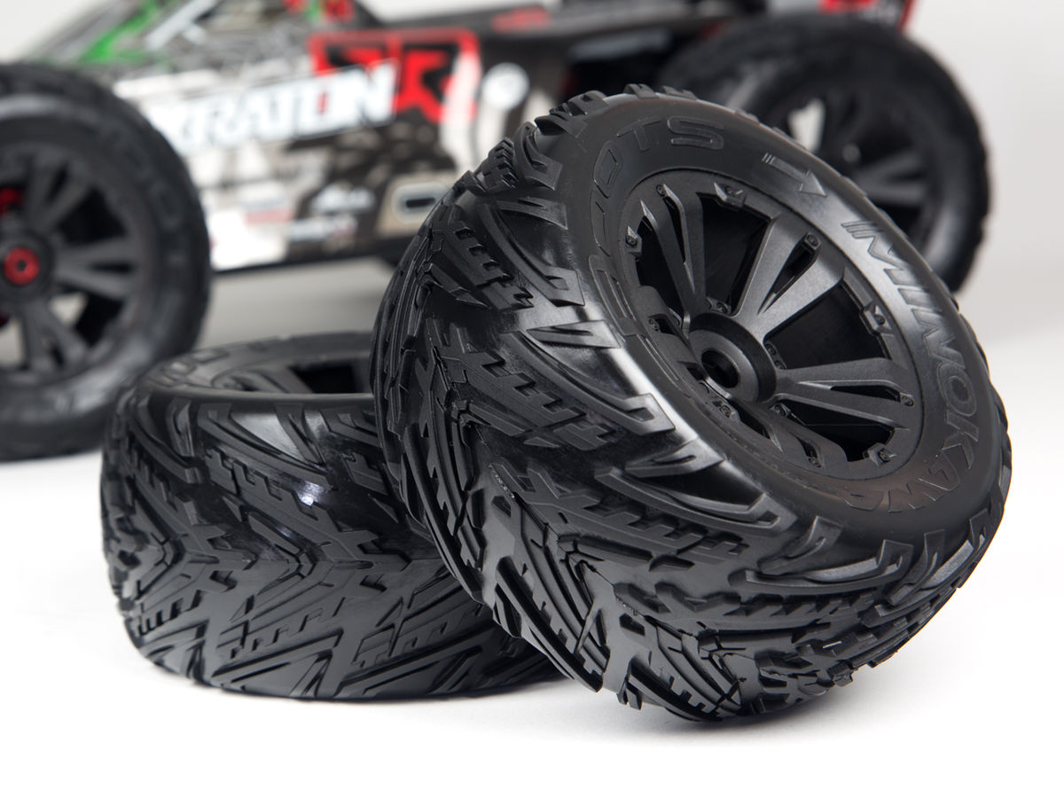 Arrma Minokawa MT 6S Tire Wheel Glued Black (2) (Z-AR550034)
