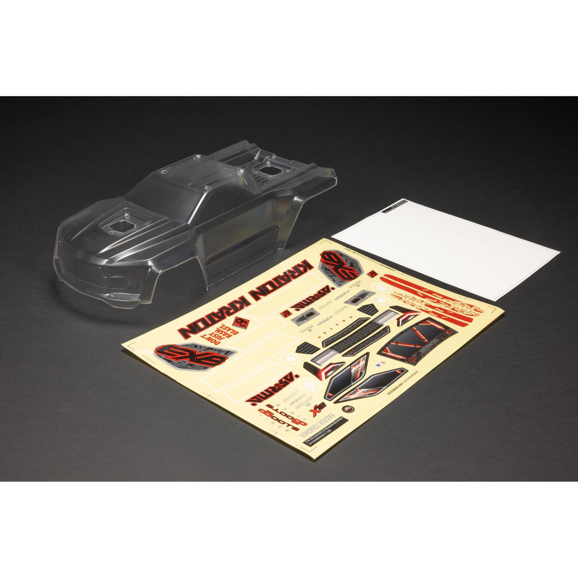 Arrma 1/8 Clear Body with Decals: KRATON 6S BLX V6 Body (Z-ARA-1519)