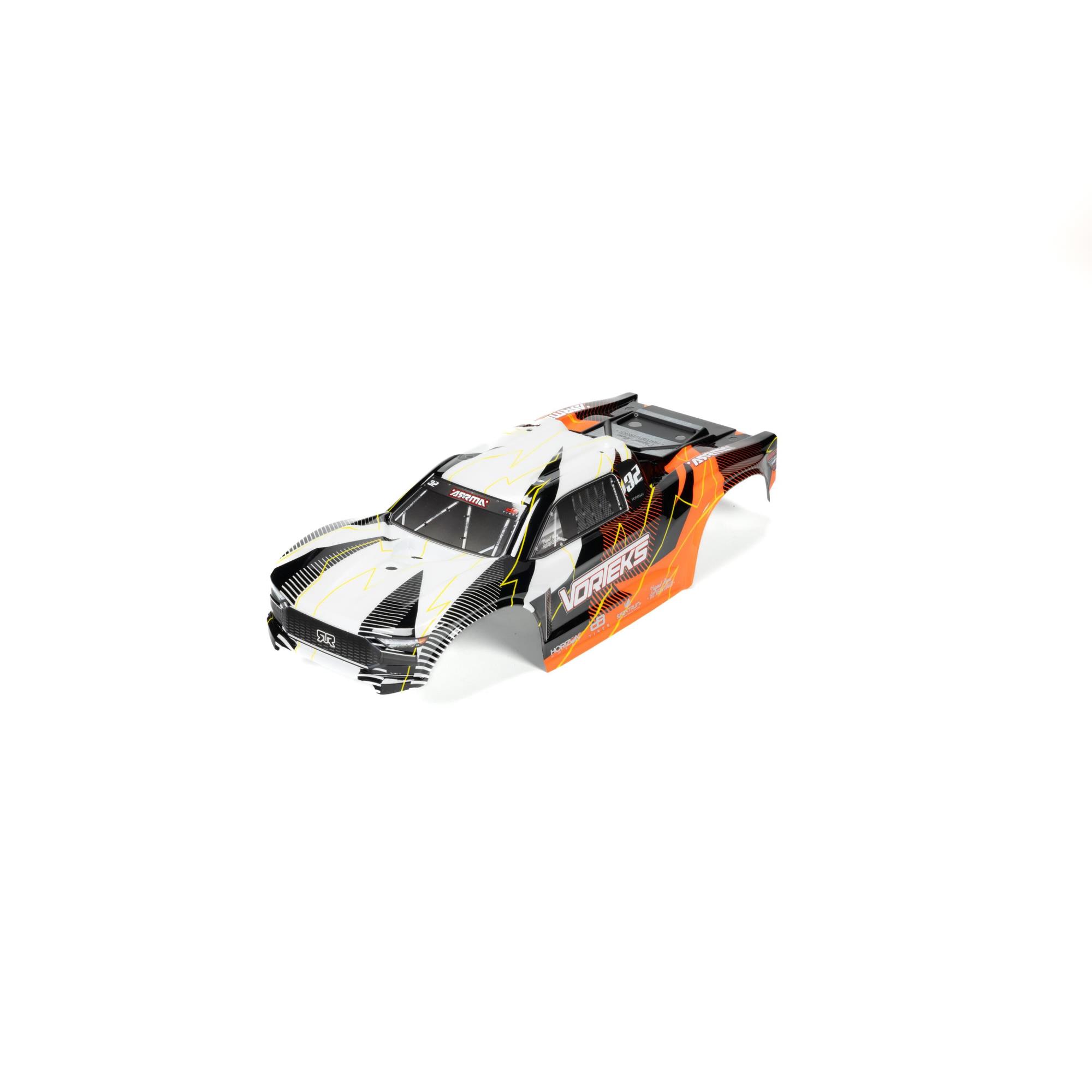 Arrma 1/10 Clipless Painted Trimmed Body Set with Decals, Orange: (Z-ARA-1555)