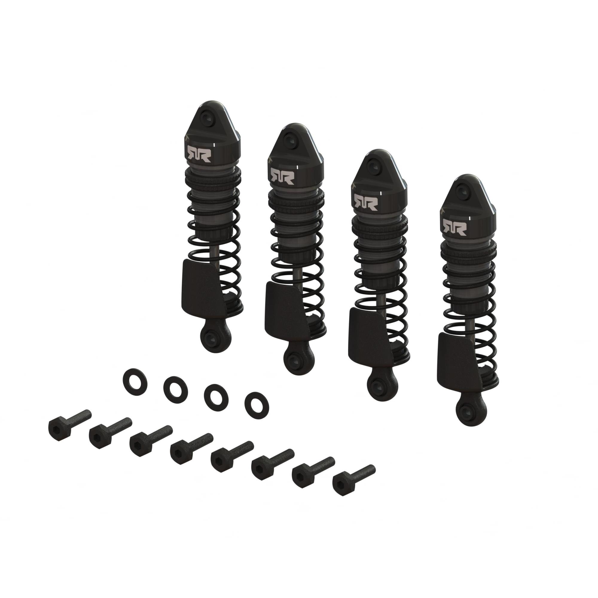 Arrma Aluminum Shock Set, 58mm Length, 2000cSt Oil (4), Gunmetal: (Z-ARA-1560)