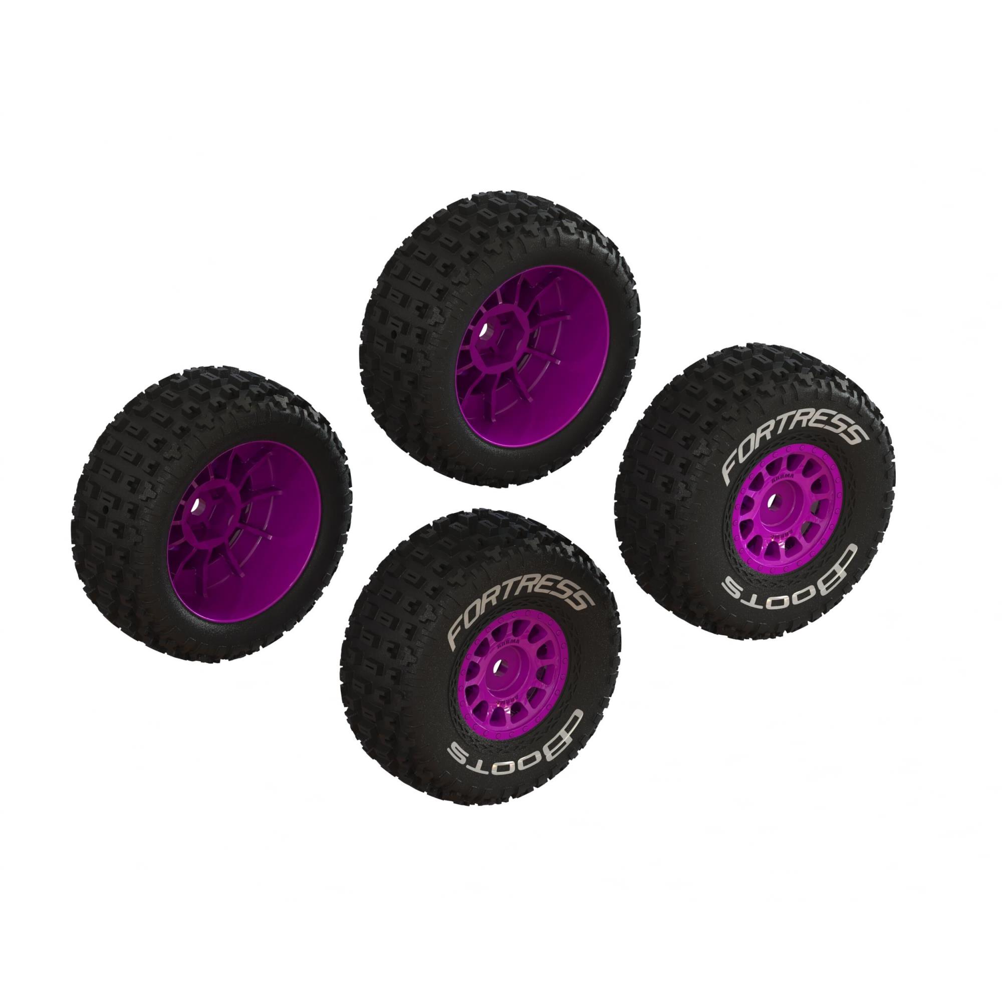 Arrma dBoots &#039;FORTRESS&#039; Glued Tire Set, Purple (2 Pairs) (Z-ARA-1570)