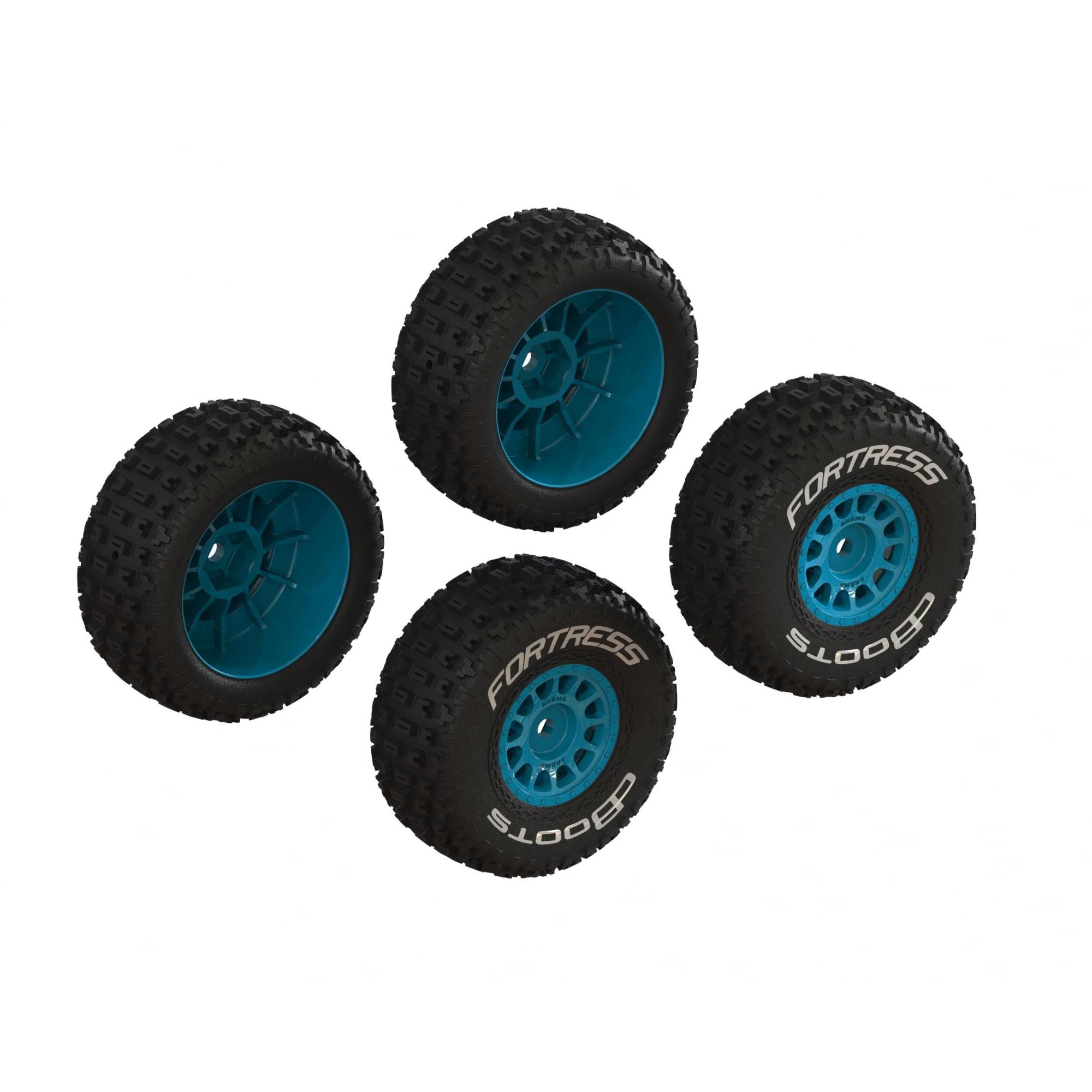Arrma dBoots &#039;FORTRESS&#039; Glued Tire Set, Blue (2 Pairs) (Z-ARA-1571)