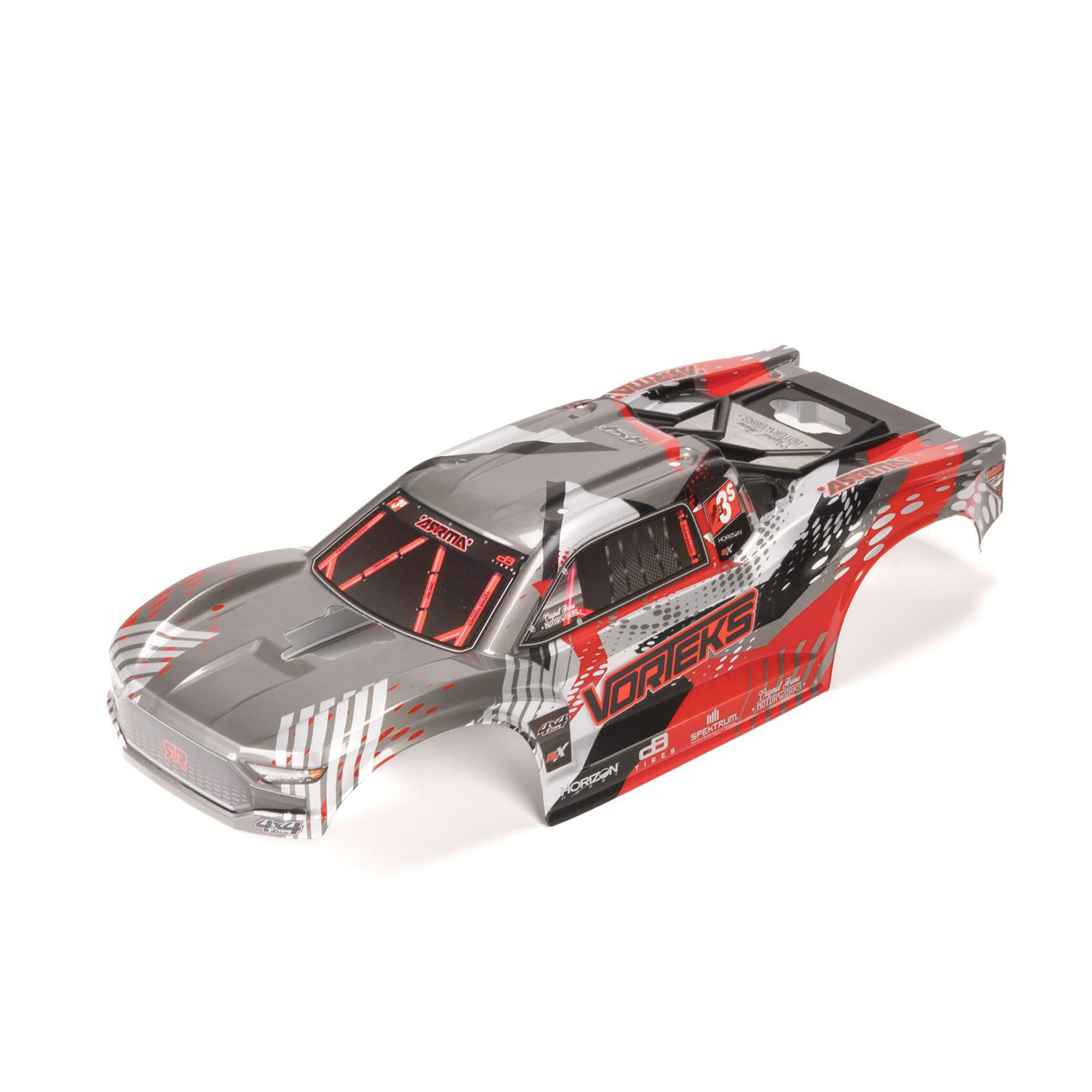 Arrma VORTEKS Clipless Painted Decaled Body, Red (Z-ARA-2143)